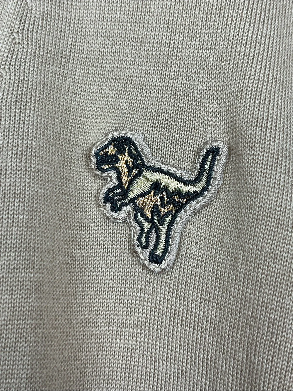 Coach 1941 women’s tan merino Rexy Patch Cardigan, medium.